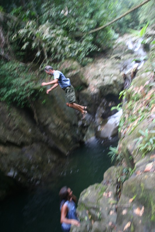 We did some inland hiking and rock jumping