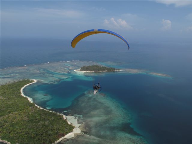 Motorized Hang Glider over the San Blas