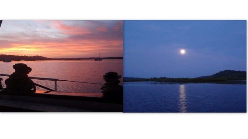 Sunrise and Moonset