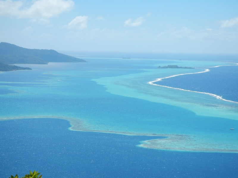 Looking over the reef of Tahaa
