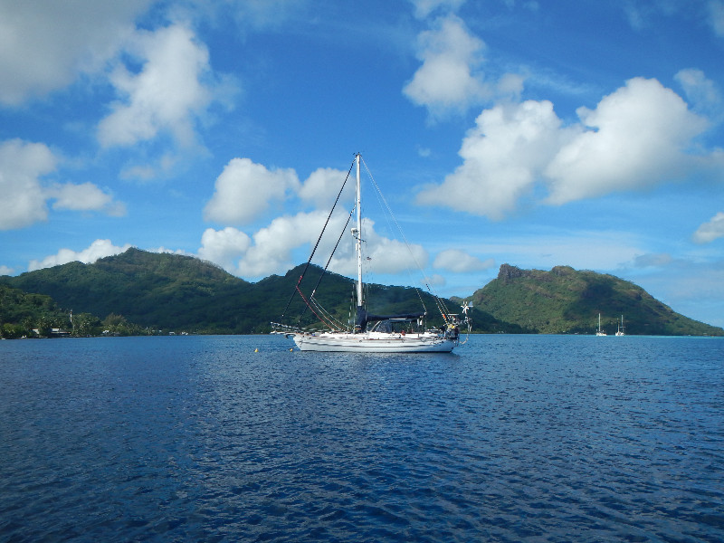 Liward in Huahine with the Sleeping Lady