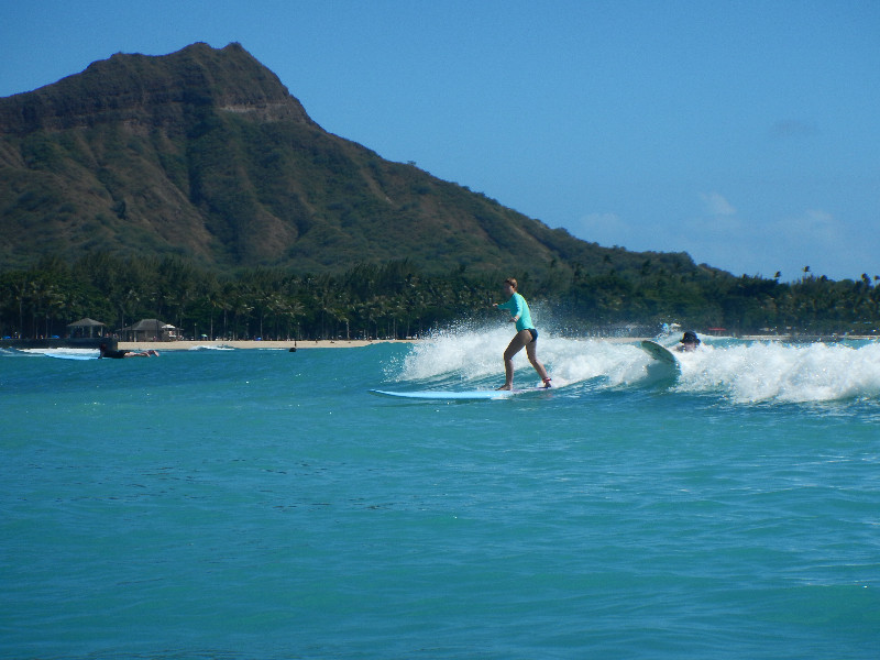 Lili Surfing Waikiki