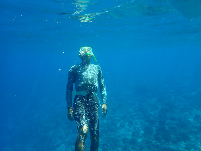 Steve snorkling Raiatea